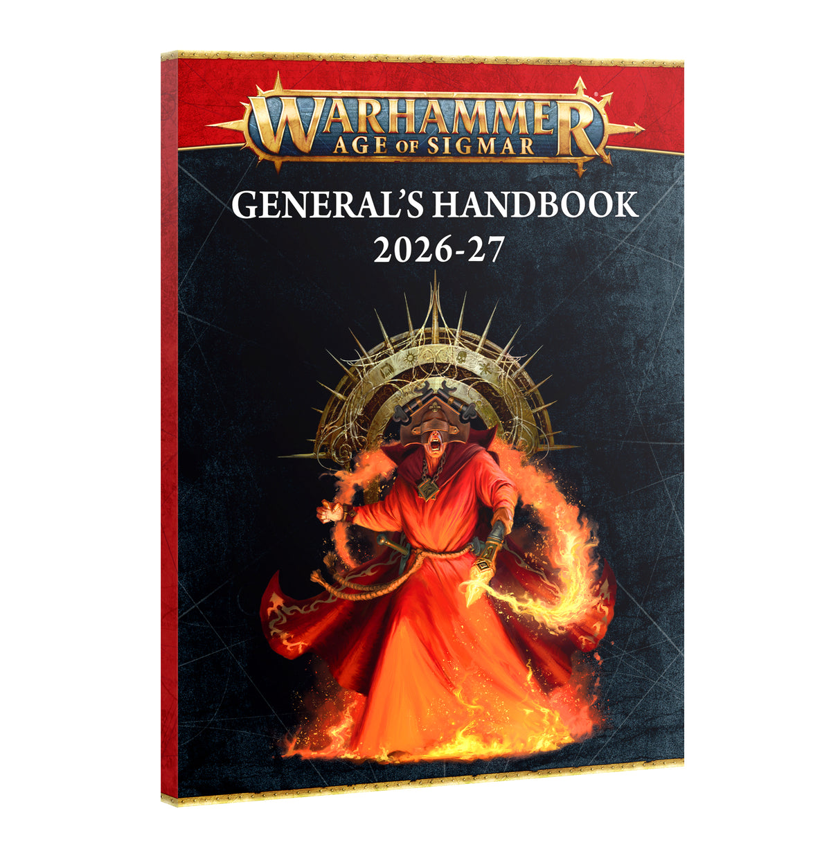 Age of Sigmar General's Handbook 2026-27 by Games Workshop, featuring the book cover with fantasy artwork and rule details.