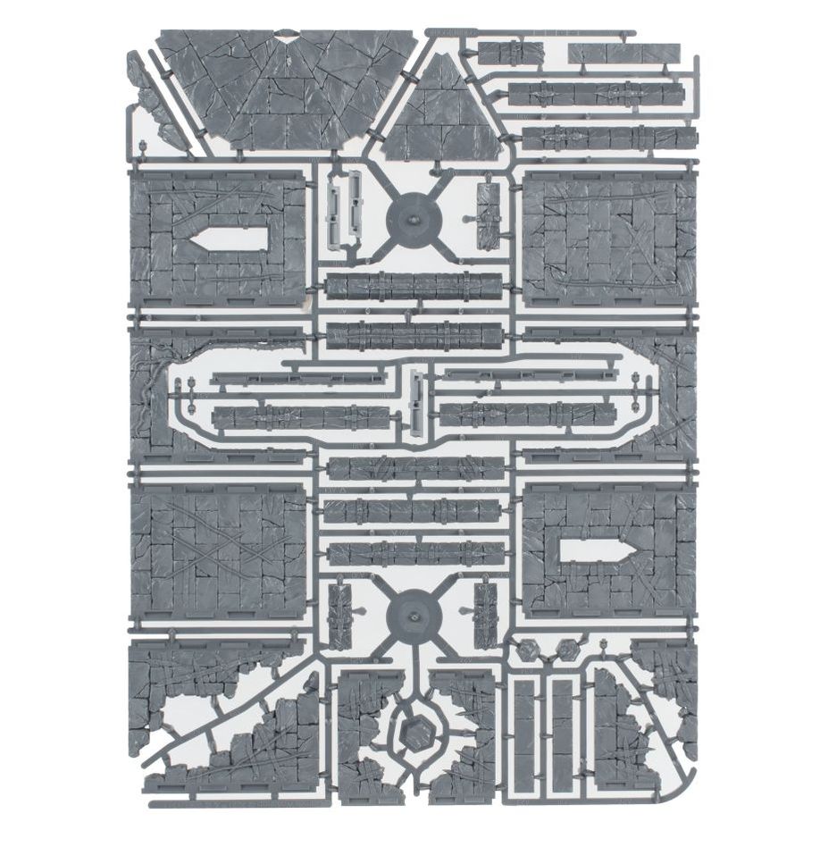Miniatures sprue for Middle-Earth Strategy Battle Game: Ruins of Dol Guldur by Games Workshop, featuring detailed plastic pieces for terrain.