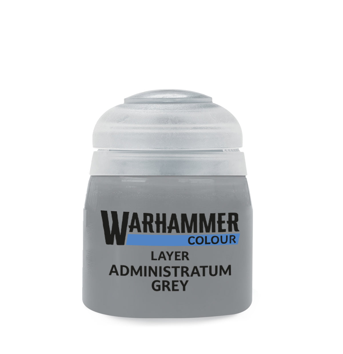 Games Workshop Administratum Grey paint 12ml bottle, ideal for miniature painting and model detailing.
