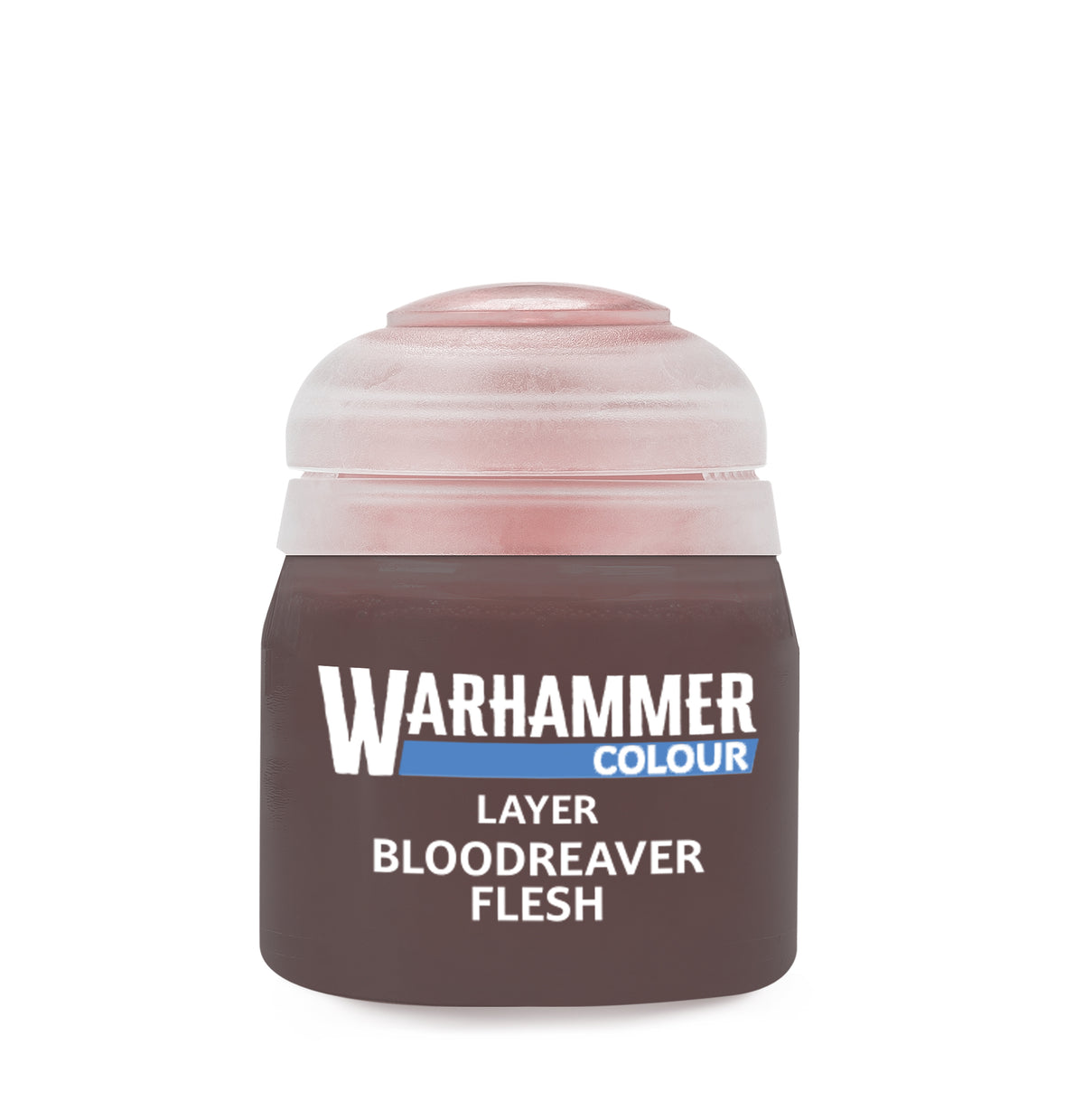 Games Workshop Bloodreaver Flesh paint in 12ml bottle, vibrant flesh tone for miniature models and war gaming paint projects.