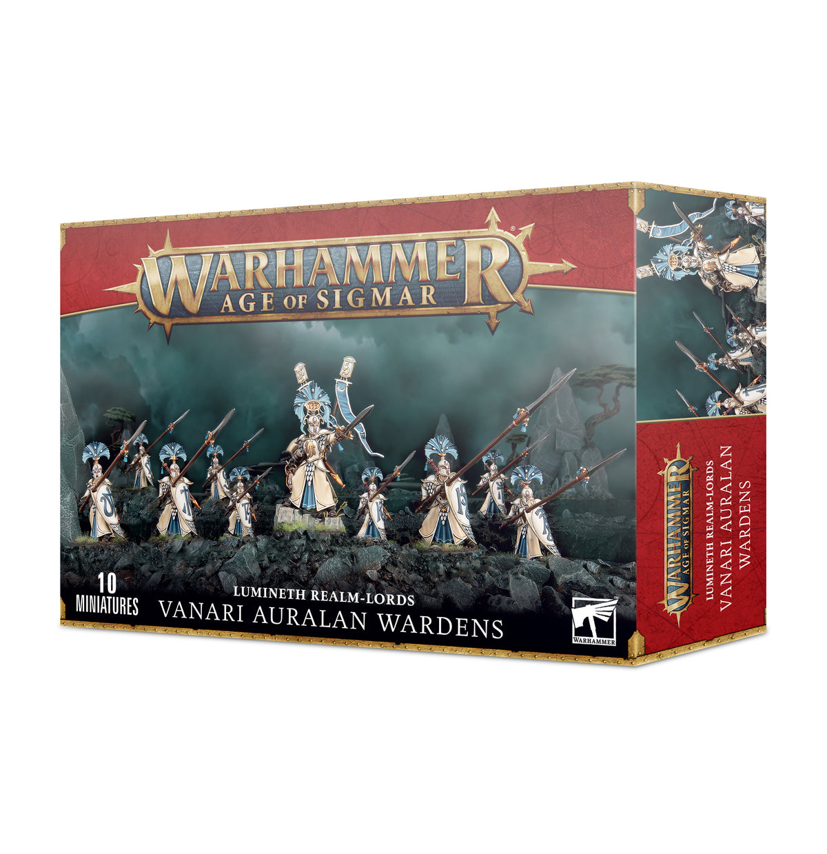 Lumineth Realm-lords Vanari Auralan Wardens miniatures from Games Workshop, detailed figures ready for tabletop gaming.