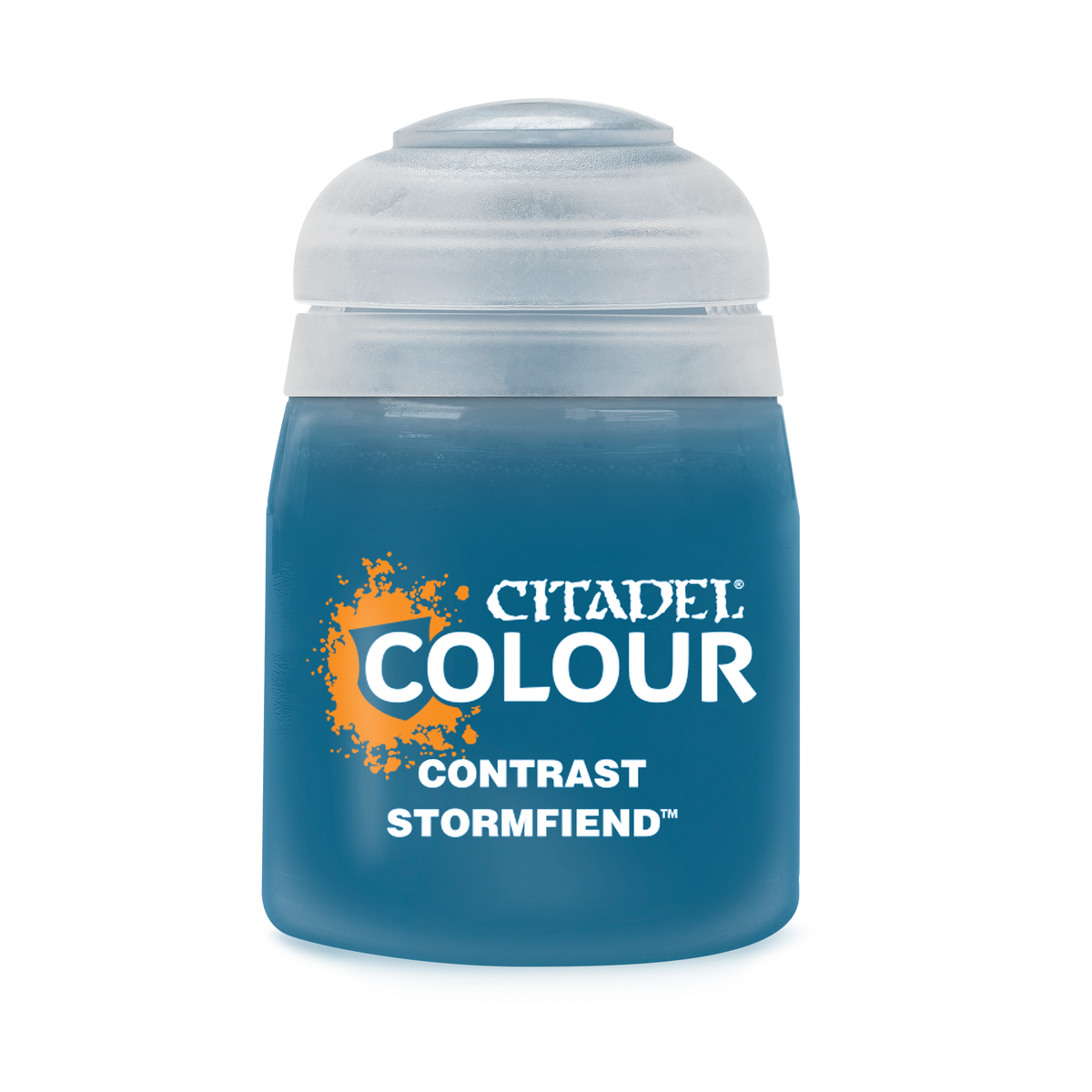 Games Workshop Stormfiend 18ml paint bottle, contrast paint for miniatures, with label and cap visible.