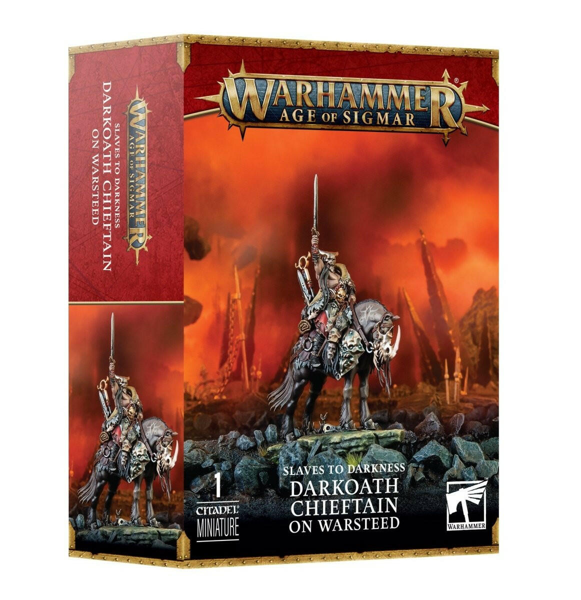 SLAVES TO DARKNESS: DARKOATH CHIEFTAIN ON WARSTEED - Mighty Melee Games