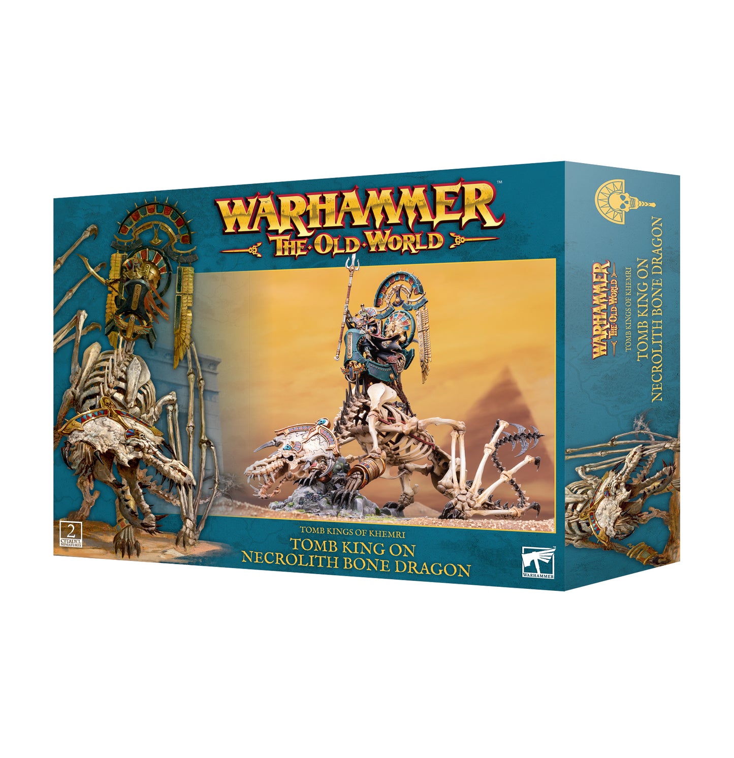 TOMB KINGS OF KHEMRI: TOMB KING ON NECROLITH BONE DRAGON - Mighty Melee Games
