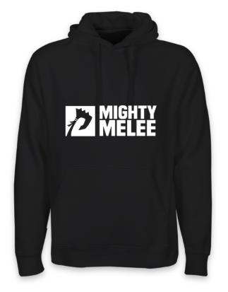 Black MMG Team Hoodie with the Mighty Melee logo on the front.