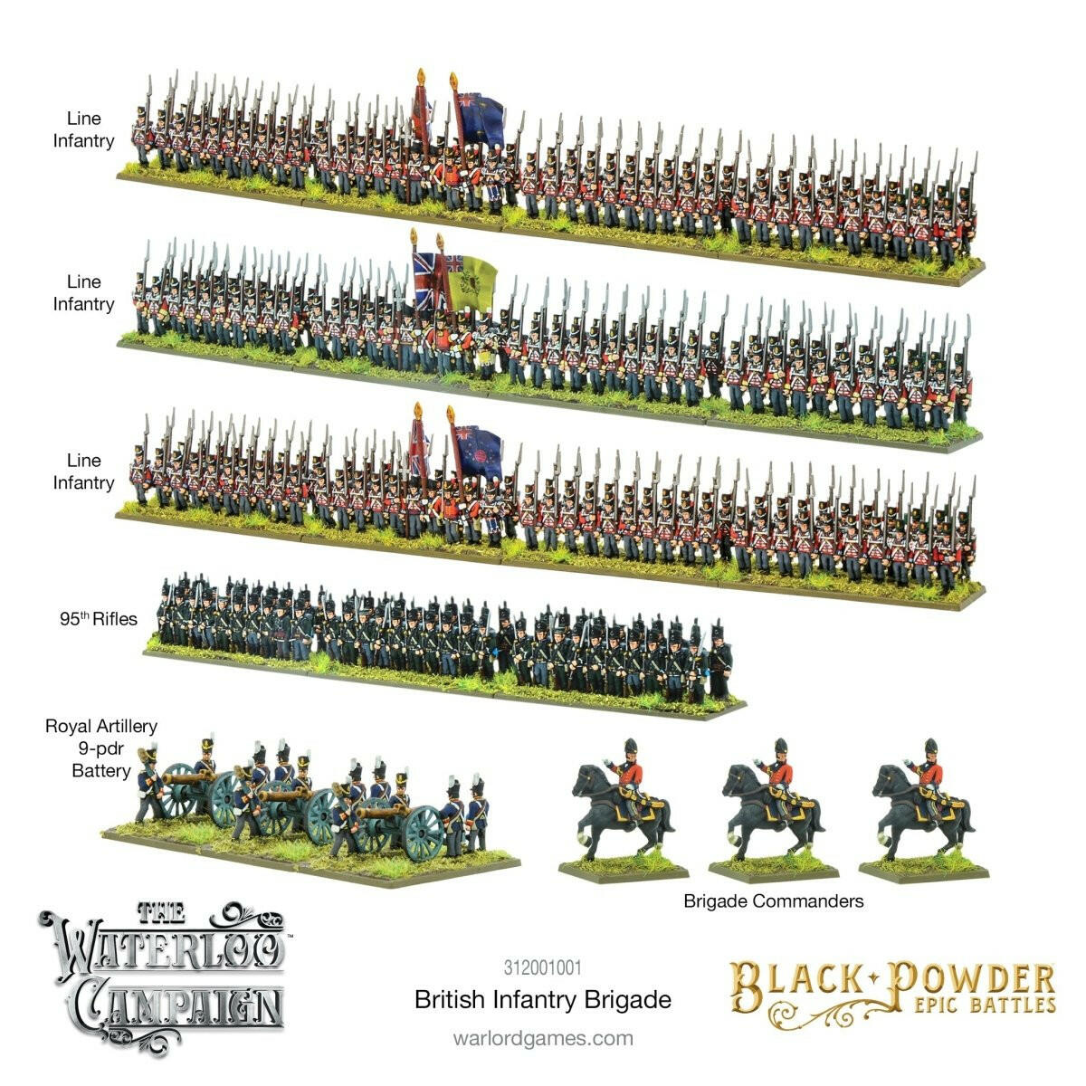 Black Powder Epic Battles: Waterloo - British Infantry Brigade - Mighty Melee Games