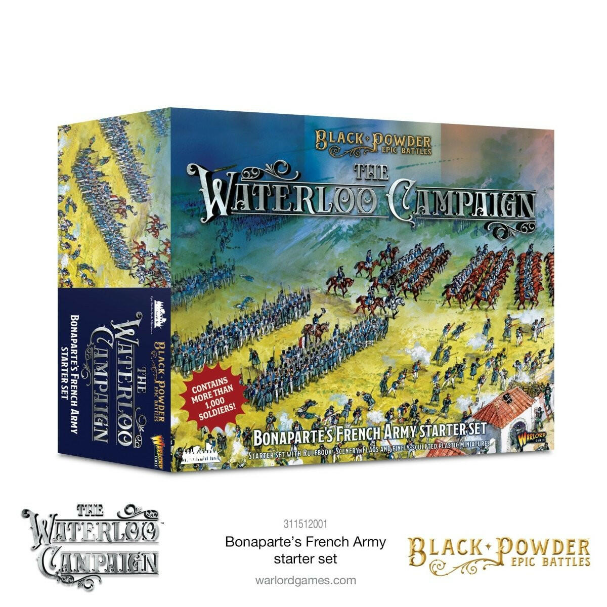 Black Powder Epic Battles Waterloo French Starter Set by Warlord Games, featuring detailed miniature figures for historical tabletop gaming.