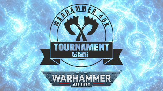 Warhammer 40,000 event banner for Mighty Melee Games’ October 2026 RTT