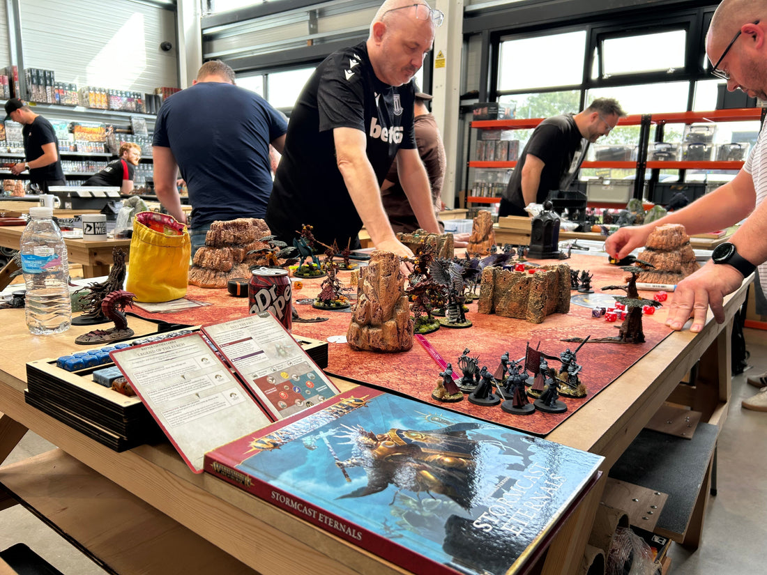Players competing at the July 2026 Age of Sigmar RTT at Mighty Melee Games using the new General's Handbook