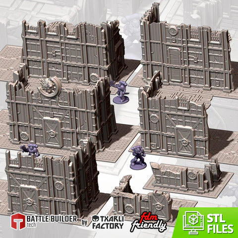 Txarli Industrial Ruins Terrain - 3D Printed - Mighty Melee Games