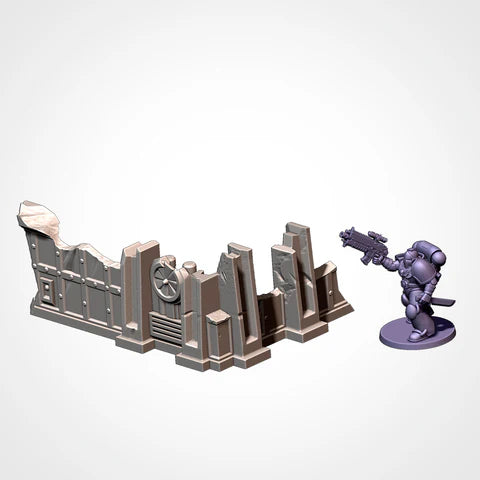 Txarli Industrial Ruins Terrain - 3D Printed - Mighty Melee Games
