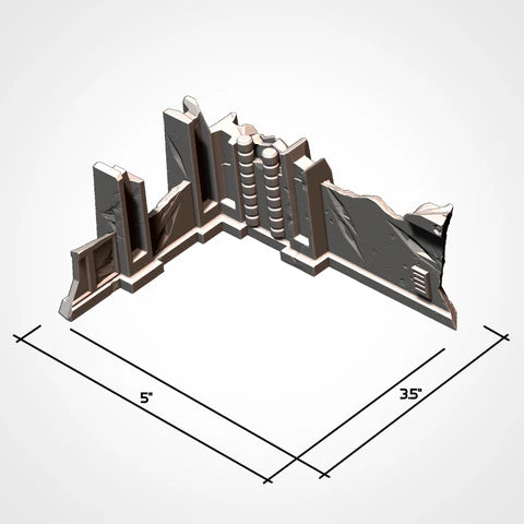 Txarli Industrial Ruins Terrain - 3D Printed - Mighty Melee Games