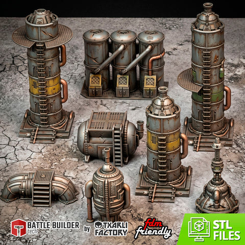 Txarli Industrial Sector Terrain Set - FDM 3D Printed