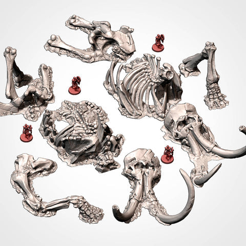 Txarli Dead Giant Mammoths Terrain Set - FDM 3D Printed