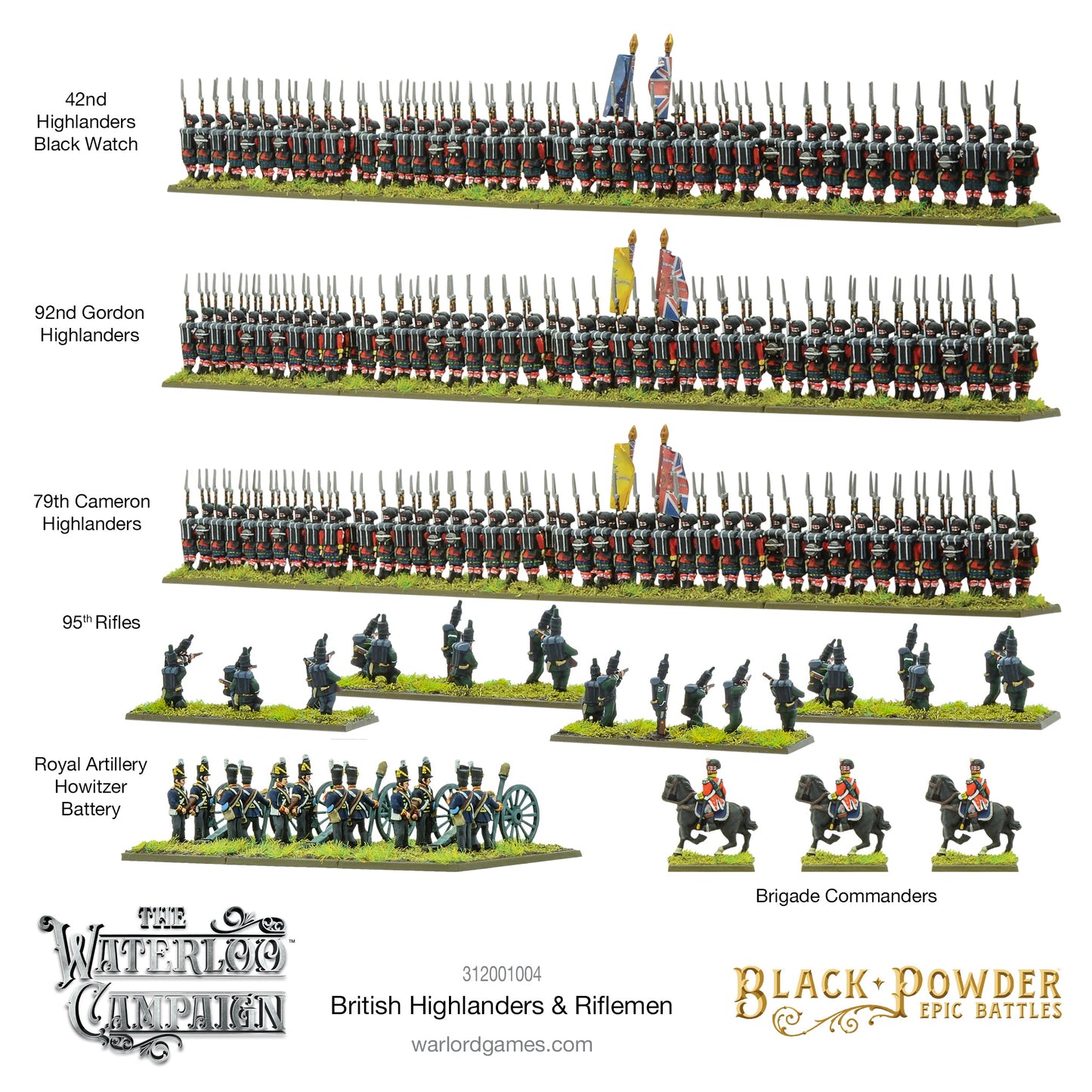 Black Powder Epic Battles: Waterloo - British Highlanders & Riflemen - Mighty Melee Games