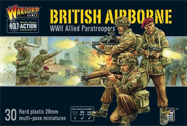 Miniature British Airborne soldier from Warlord Games' British Airborne miniatures collection, detailed and ready for tabletop gaming.