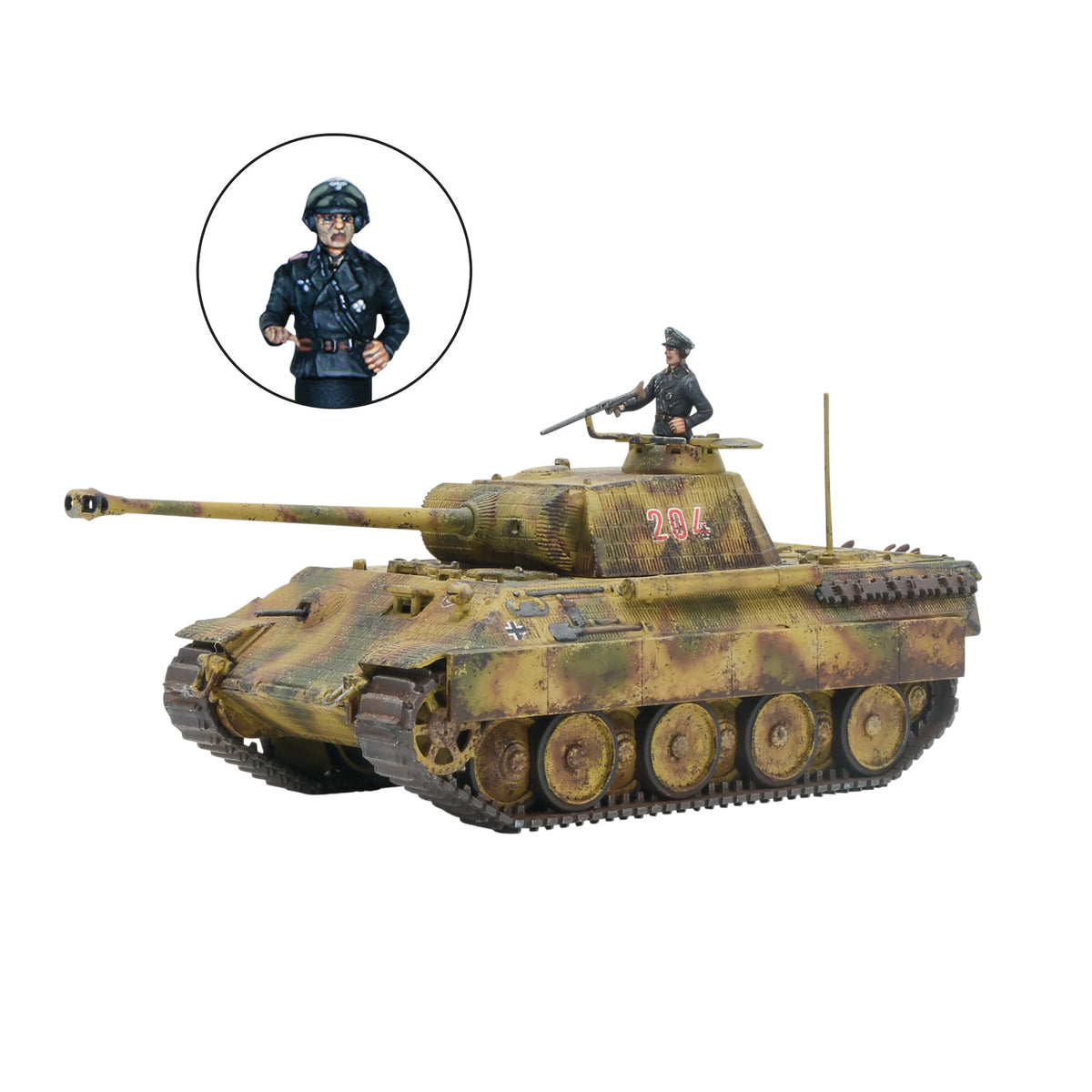 Miniature model of a Panther Ausf A tank from Warlord Games, detailed and painted for historical tabletop wargaming.