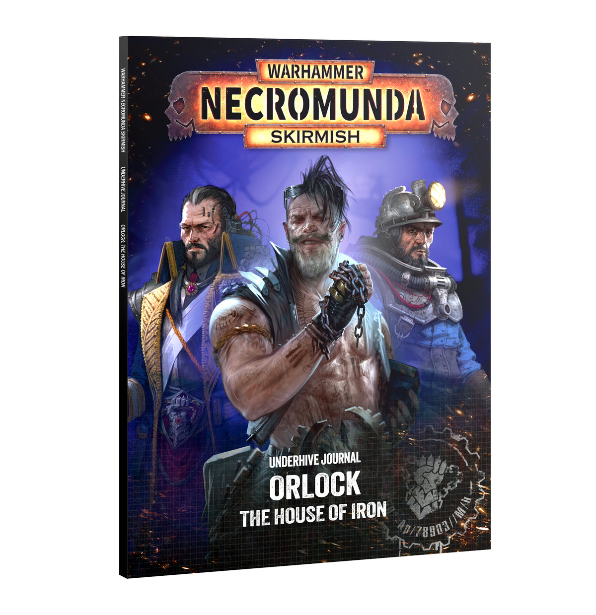 Cover of Necromunda Underhive Journal – Orlock: The House of Iron, showing three Orlock characters.