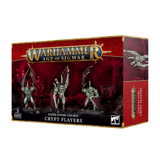 Group of Flesh-eater Courts miniatures including Crypt Flayers, Crypt Horrors, and Vargheists from Games Workshop.