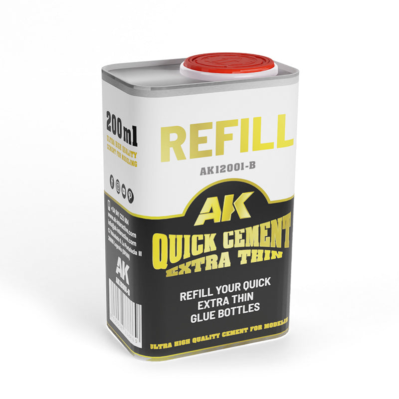 AK Interactive Quick Cement Extra Thin - 200ml Glue  Refill