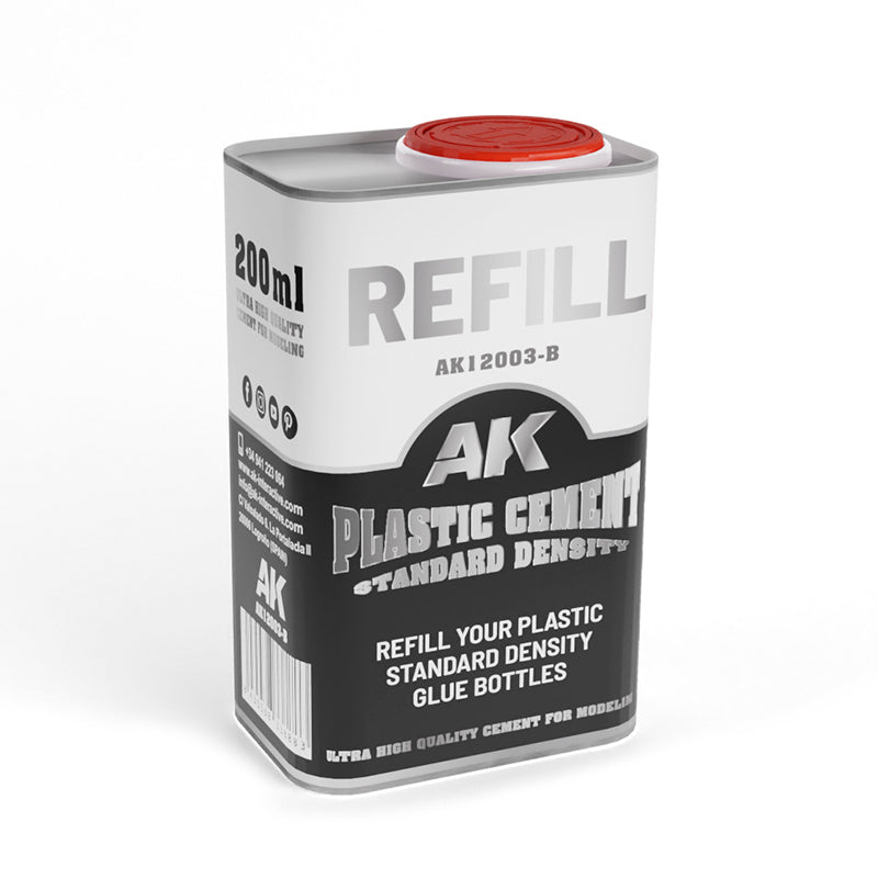 AK Interactive Plastic Cement Standard Density - 200ml Glue Refill
