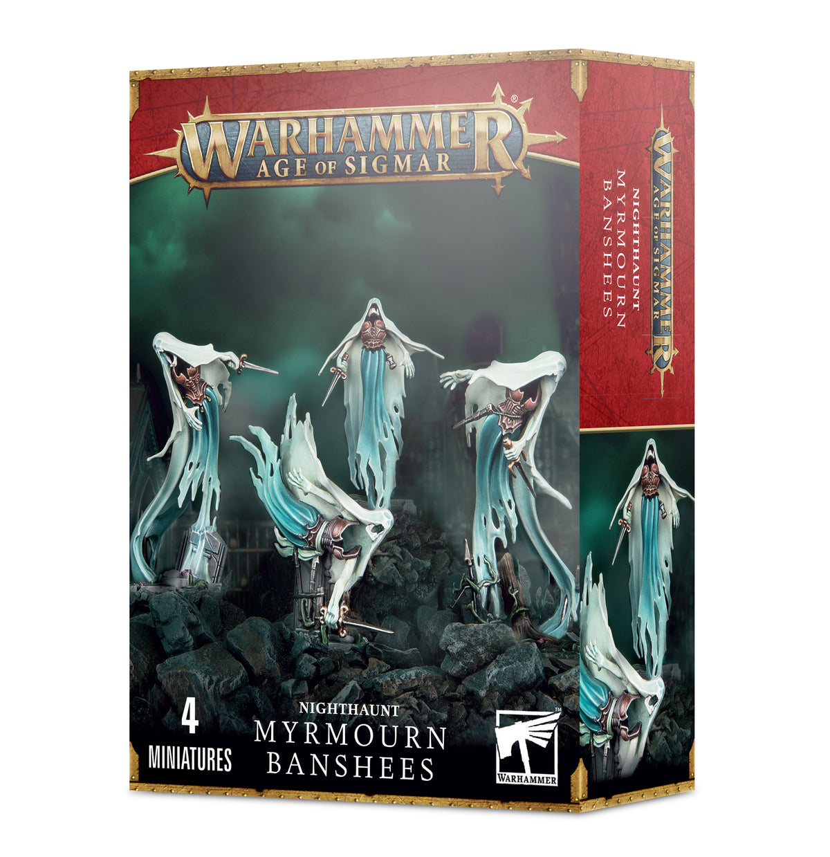 Nighthaunt Myrmourn Banshees miniatures from Games Workshop, detailed ghostly figures for tabletop gameplay.