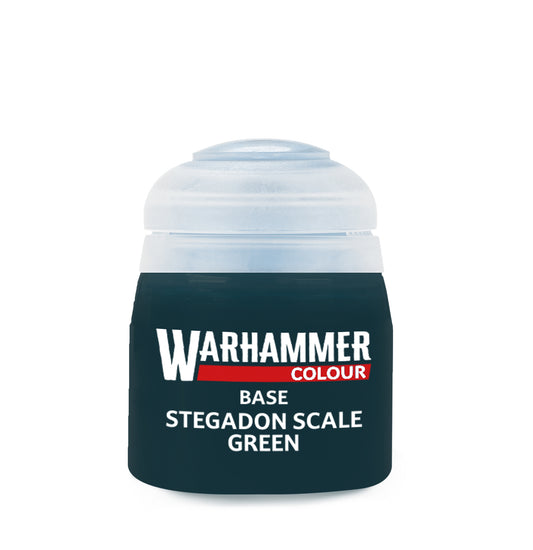 Warhammer Colour Base: Stegadon Scale Green, single 12ml pot