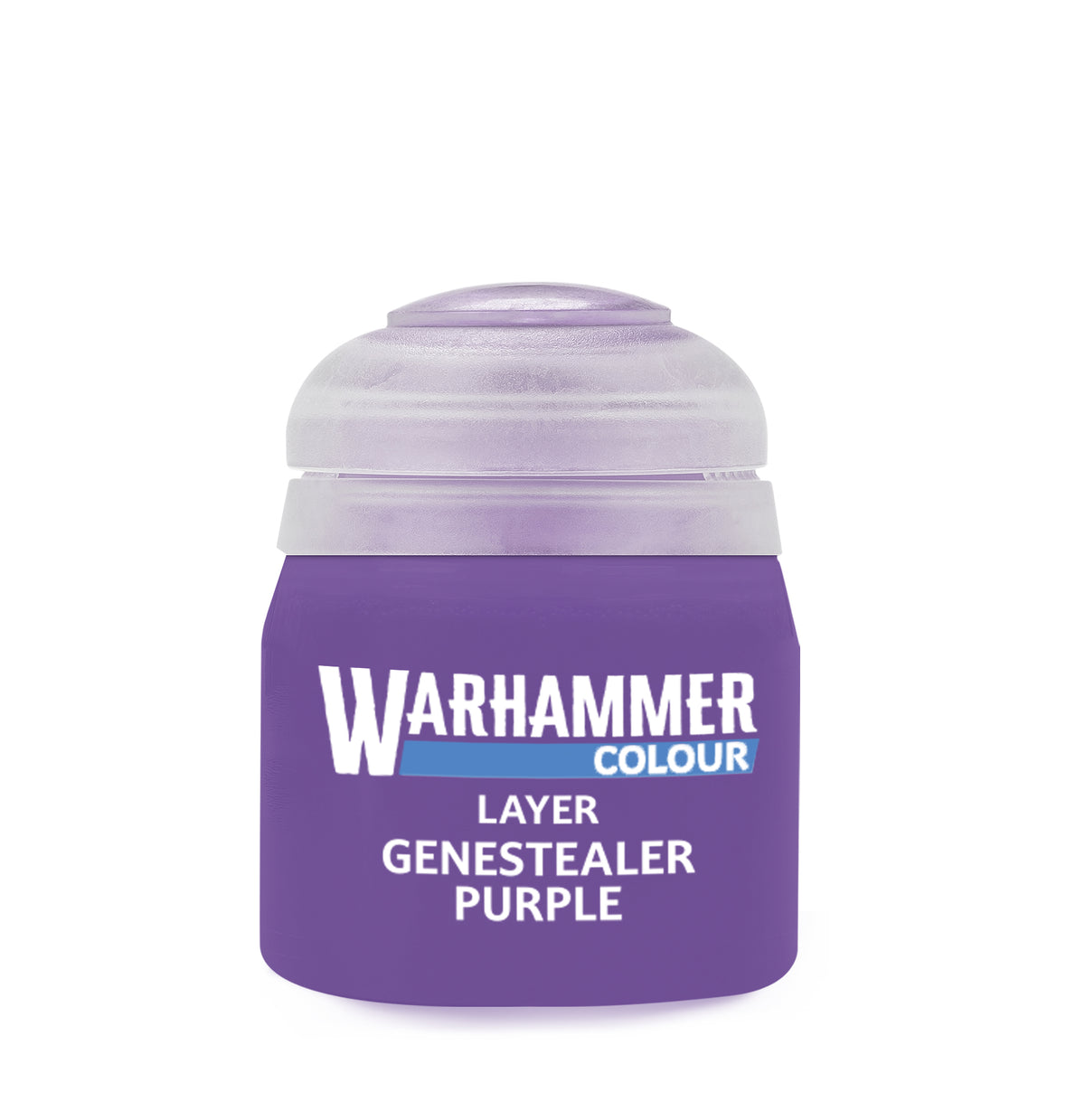 Games Workshop Genestealer Purple paint, 12ml bottle, vibrant purple for miniature painting and model detailing.