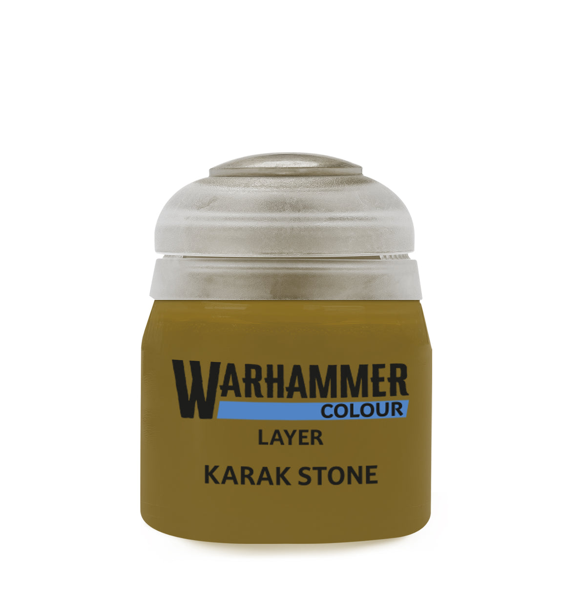 Karak Stone 12ml paint bottle by Games Workshop, featuring natural earthy beige color for miniature painting and modeling.