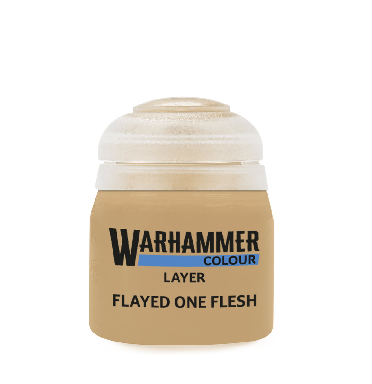 Games Workshop Flayed One Flesh paint 12ml bottle, vibrant flesh tone for miniature models and painting projects.