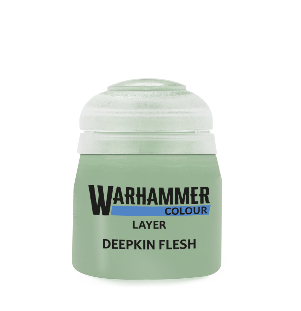 Games Workshop Deepkin Flesh paint bottle, 12ml, featuring vibrant flesh tone for miniature painting and detailing.