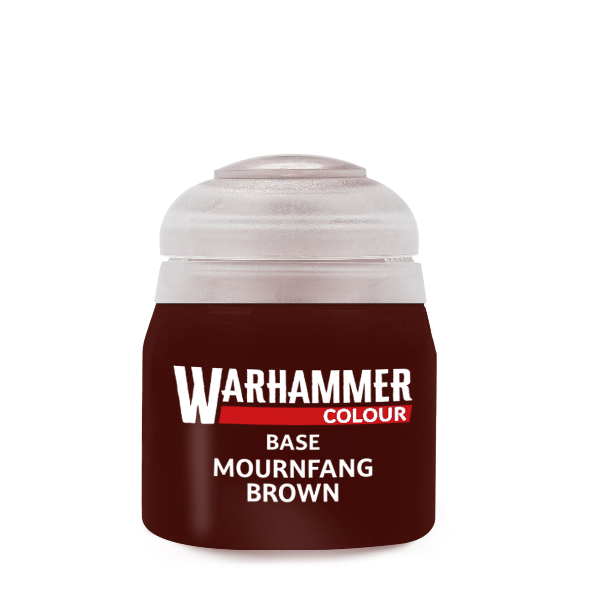 Games Workshop Mournfang Brown paint 12ml bottle, dark brown acrylic paint for miniatures and model detailing.