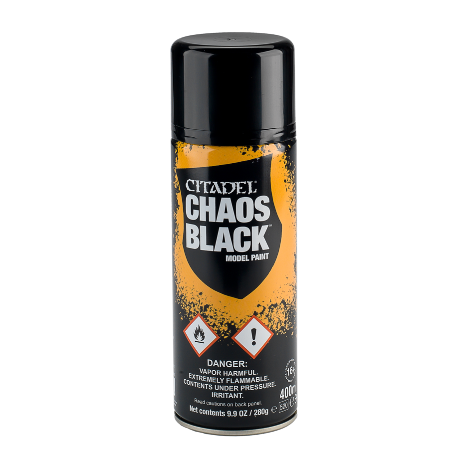 Citadel Colour: Chaos Black Spray Paint, single spray can