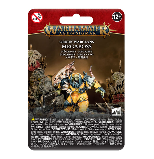 Miniature of Orruk Warclans Megaboss from Games Workshop's Orruk Warclans miniatures collection.
