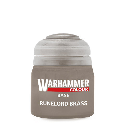 Warhammer Colour Base: Runelord Brass, single 12ml pot