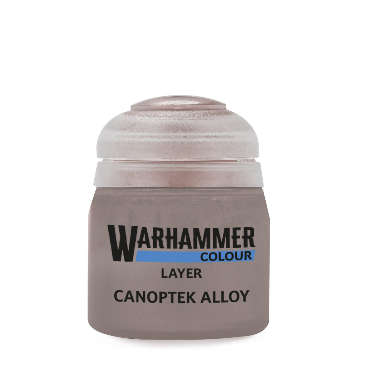 Canoptek Alloy Citadel Layer paint by Games Workshop, 12ml bottle with metallic silver finish for miniature models