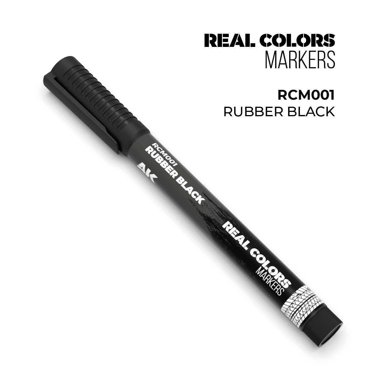 AK Interactive Real Colors Marker: Rubber Black - Acrylic Paint Marker