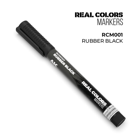 AK Interactive Real Colors Marker: Rubber Black - Acrylic Paint Marker