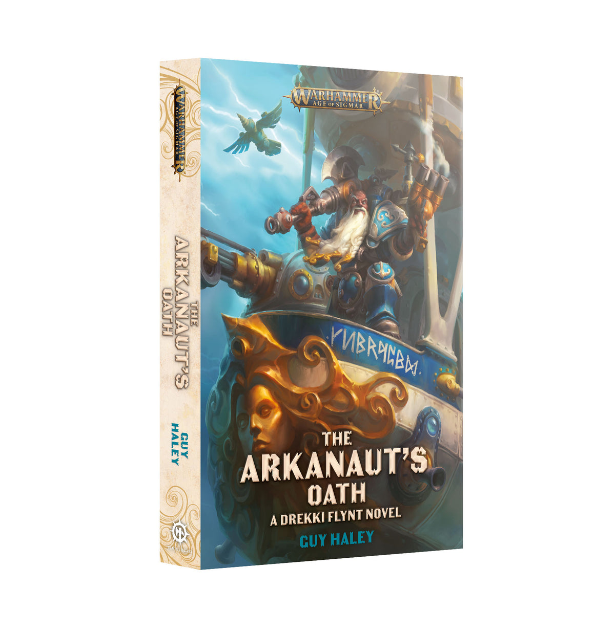 Paperback novel "The Arkanaut’s Oath" by Games Workshop, featuring cover art with Arkanauts from Warhammer 40K.