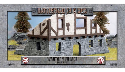 Wartorn Village: Large Ruin (x1)Full Painted Terrain - Mighty Melee Games