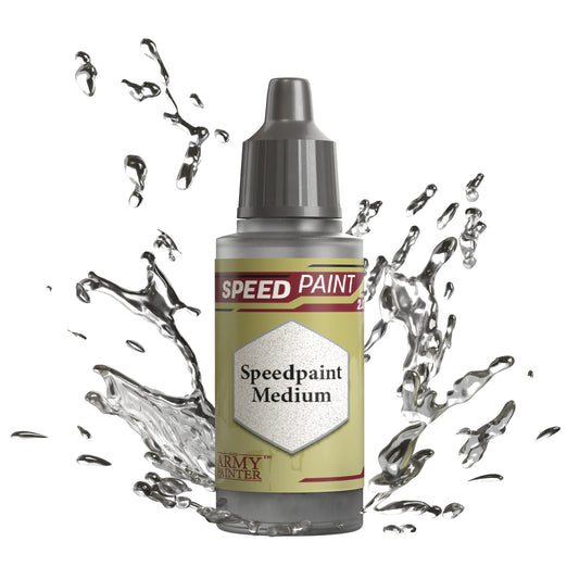 The Army Painter Speedpaint Medium 18ml dropper bottle, clear, with a splash.