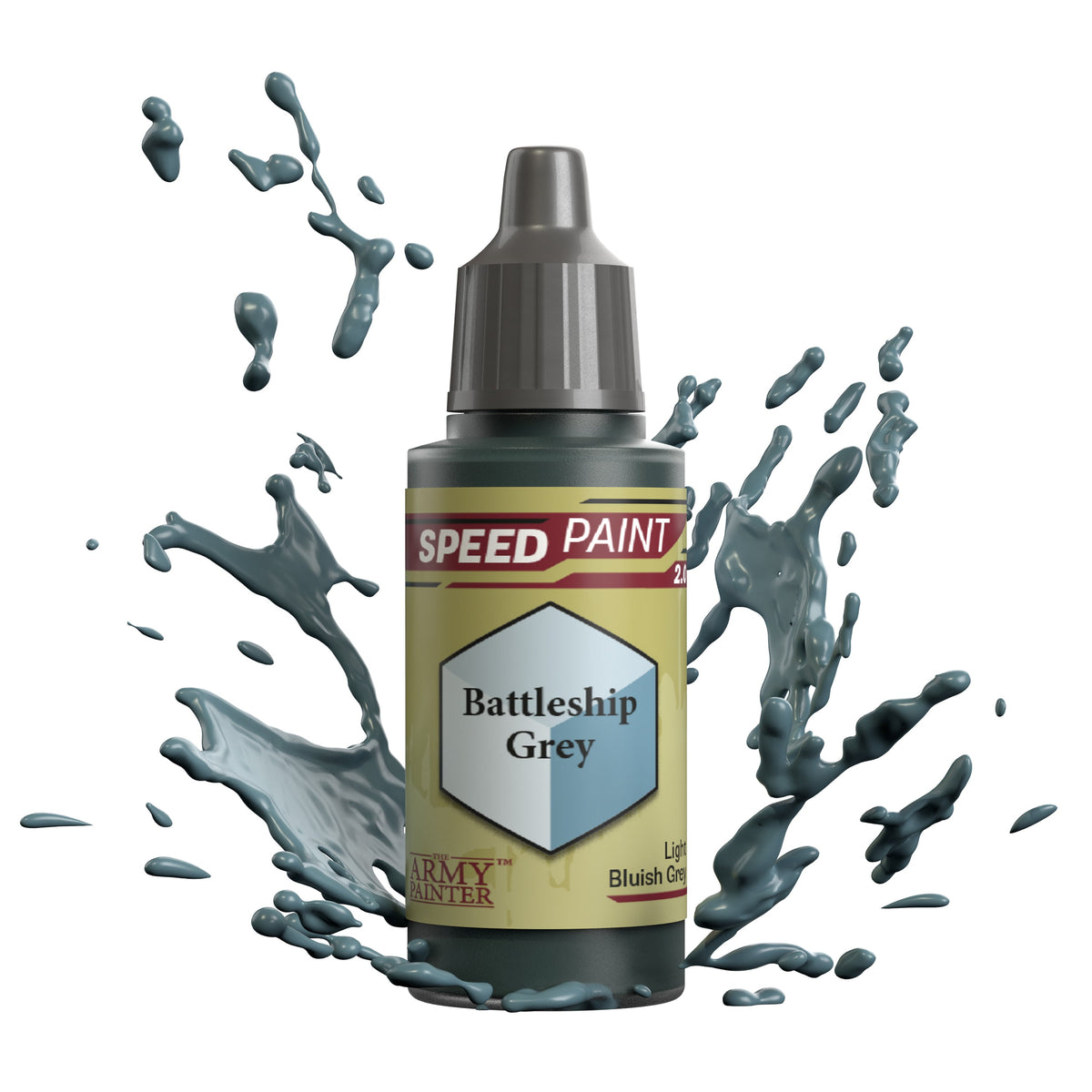 Bottle of The Army Painter Speedpaint Battleship Grey acrylic paint for miniatures and models.