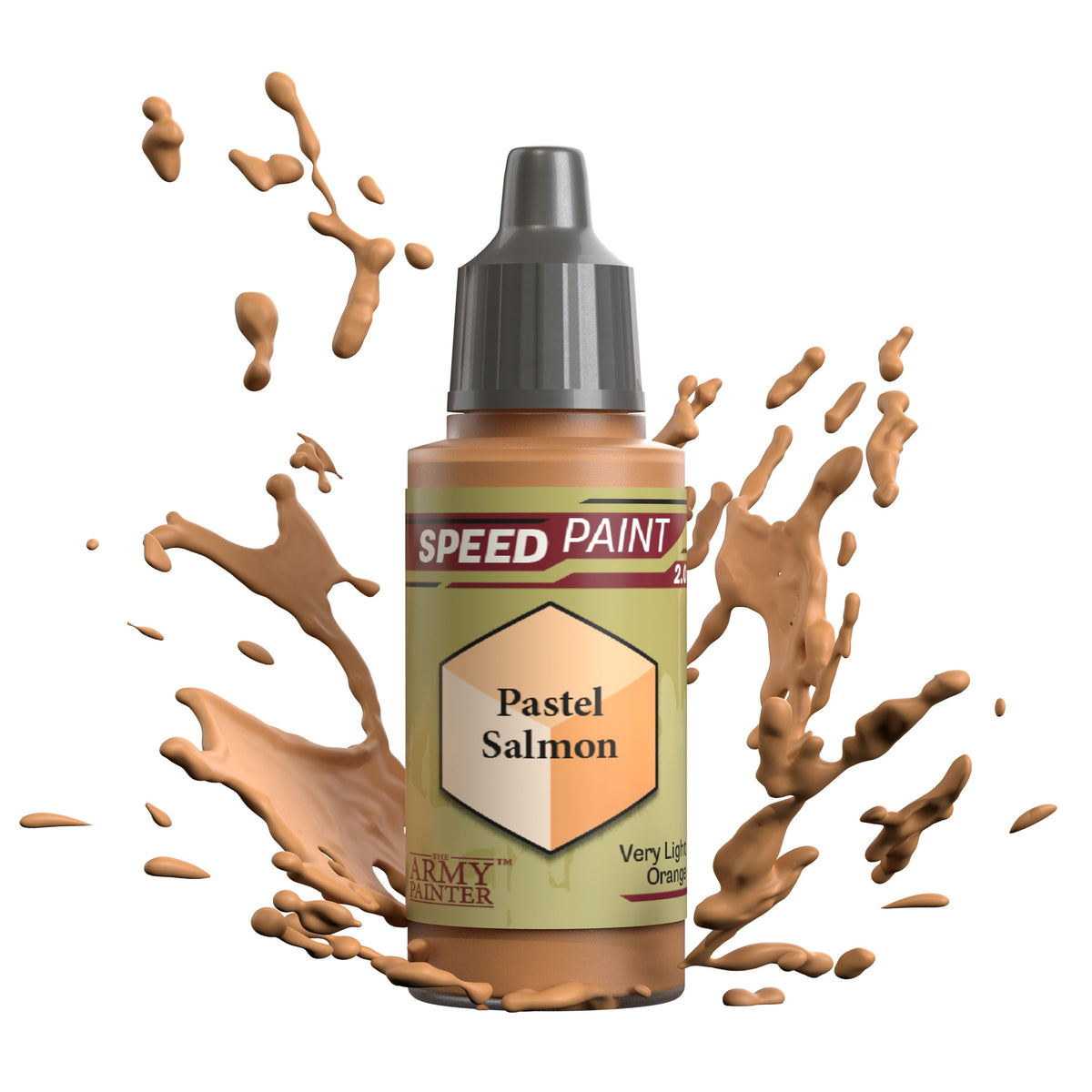 Pastel Salmon Speedpaint from The Army Painter, vibrant acrylic paint for miniatures and model painting projects.