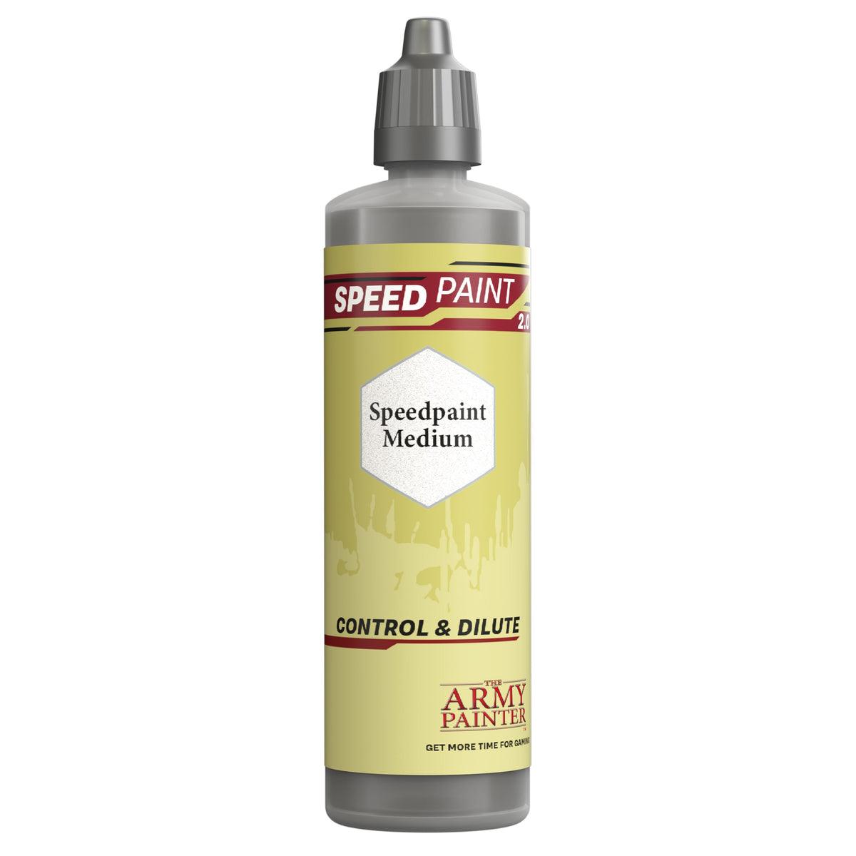 Speedpaint Medium by The Army Painter in 100 ml bottle, white paint medium for miniature painting and model crafting.