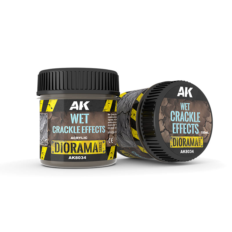 Creative Models AK Interactive Wet Crackle Effects 100ml bottle with textured crackle surface for realistic modeling effects.