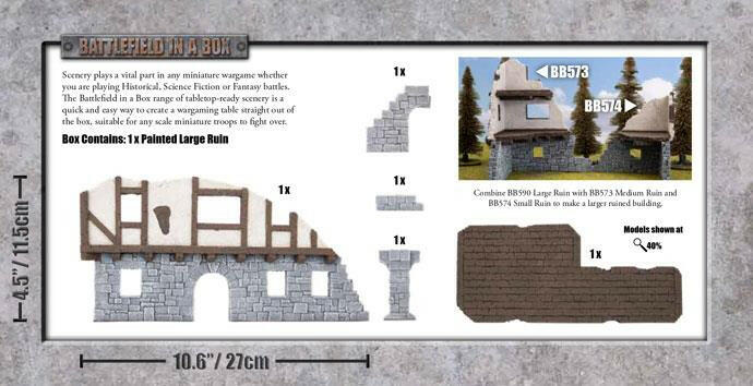 Wartorn Village: Large Ruin (x1)Full Painted Terrain - Mighty Melee Games