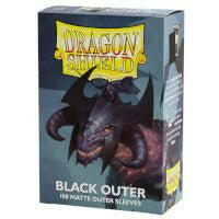Dragon Shield - Standard Size Outer Sleeves 100pk - Matte Black - Mighty Melee Games