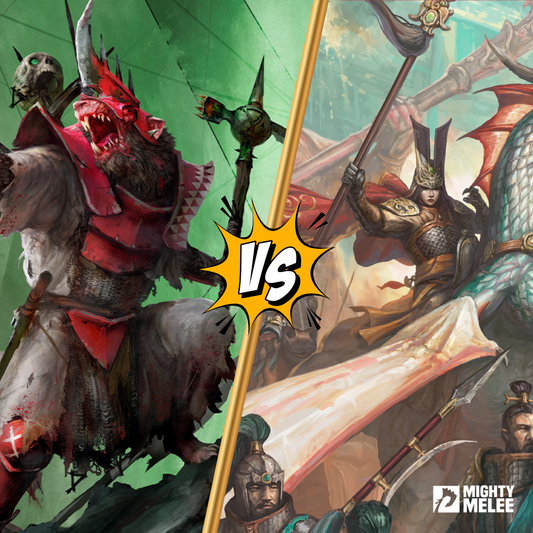 Event banner for MMG Fantasy Skirmish Day – November 2025 at Mighty Melee Games, featuring The Old World 500pt RTT and Age of Sigmar Spearhead mini-tournaments.