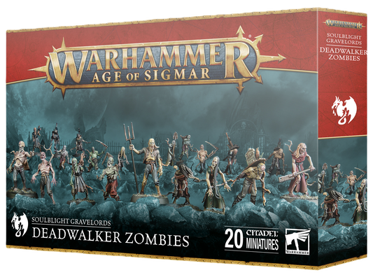 Game Workshop Soulblight Gravelords Deadwalker Zombies miniatures, detailed undead zombie figures for tabletop gaming.