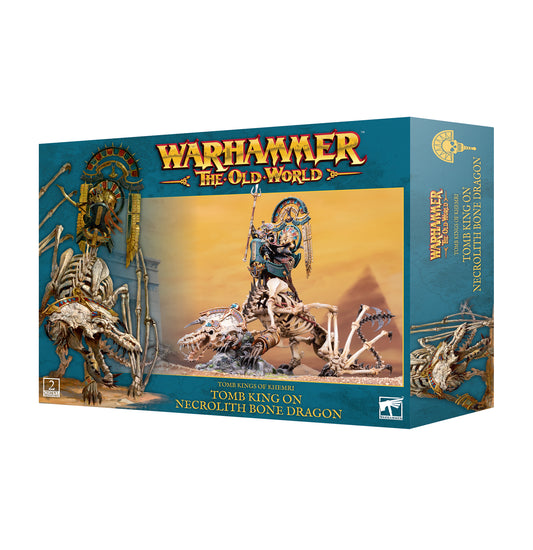 TOMB KINGS OF KHEMRI: TOMB KING ON NECROLITH BONE DRAGON - Mighty Melee Games